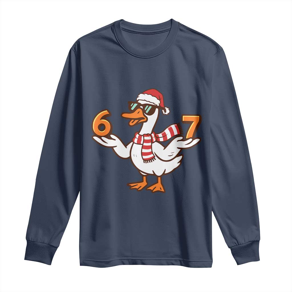 67 Christmas Silly Goose Long Sleeve Shirt 6 7 Meme Funny Six Seven Gen Alpha Slang - Wonder Print Shop