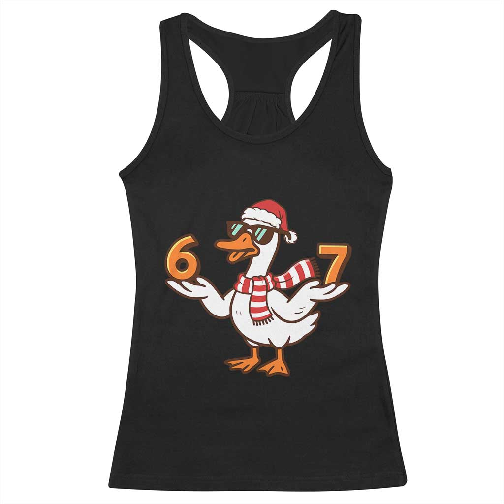 67 Christmas Silly Goose Racerback Tank Top 6 7 Meme Funny Six Seven Gen Alpha Slang - Wonder Print Shop