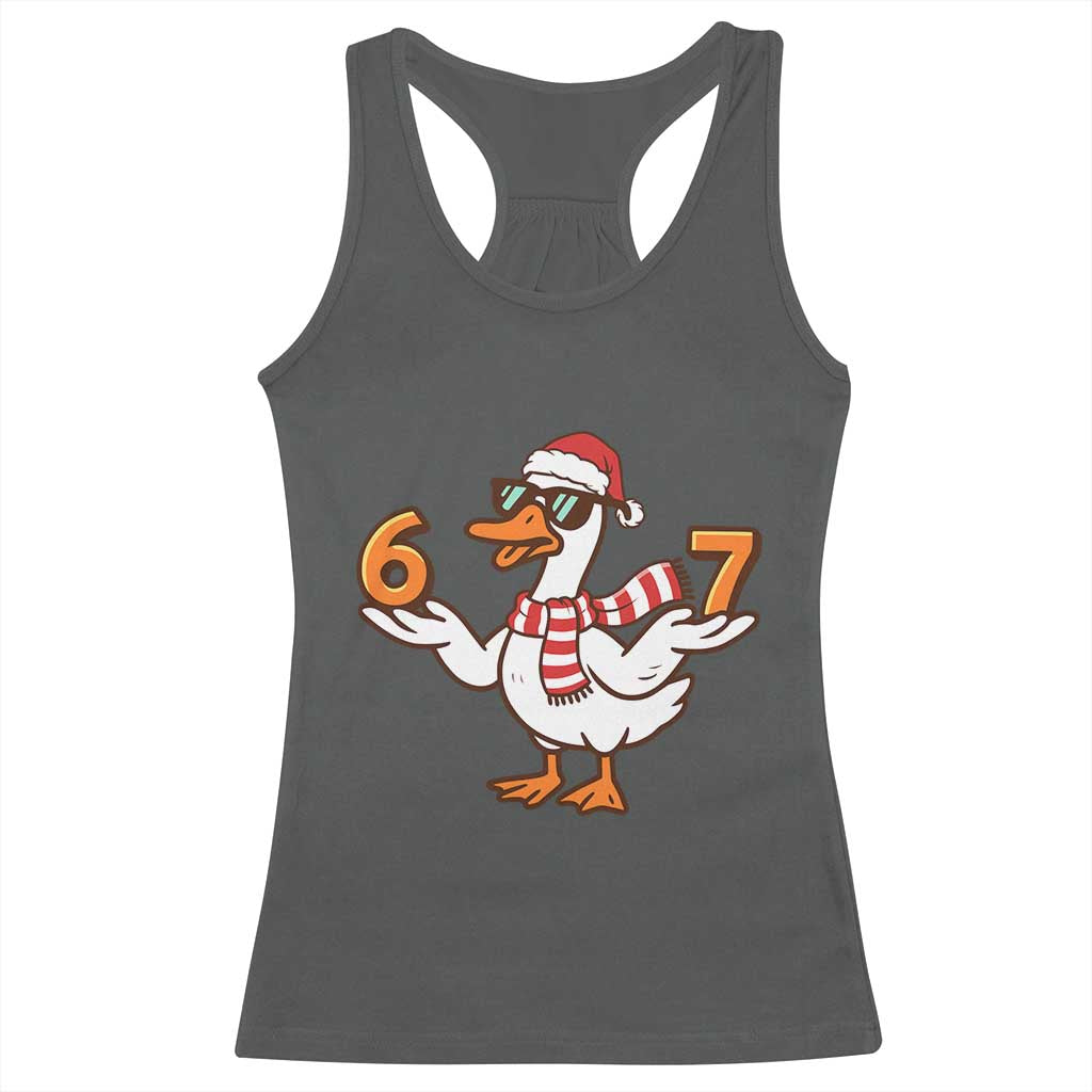 67 Christmas Silly Goose Racerback Tank Top 6 7 Meme Funny Six Seven Gen Alpha Slang - Wonder Print Shop