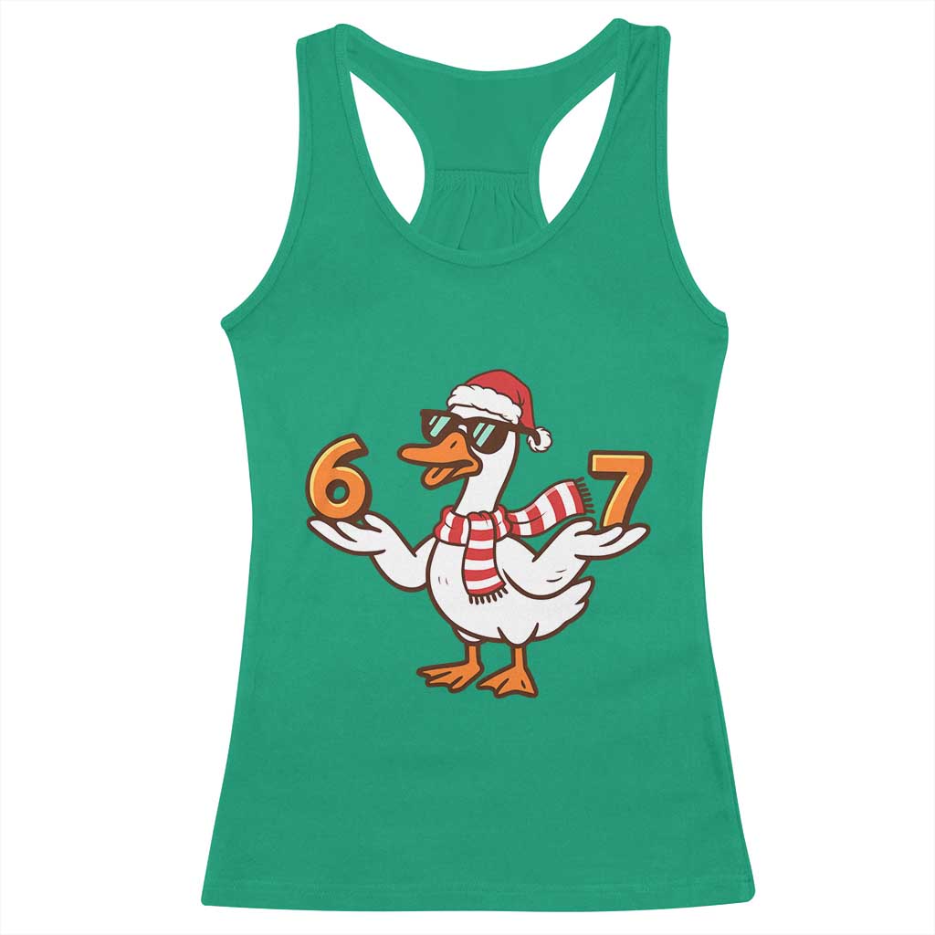 67 Christmas Silly Goose Racerback Tank Top 6 7 Meme Funny Six Seven Gen Alpha Slang - Wonder Print Shop