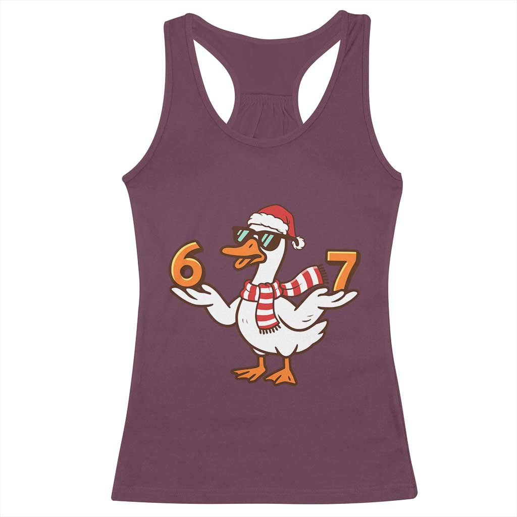 67 Christmas Silly Goose Racerback Tank Top 6 7 Meme Funny Six Seven Gen Alpha Slang - Wonder Print Shop