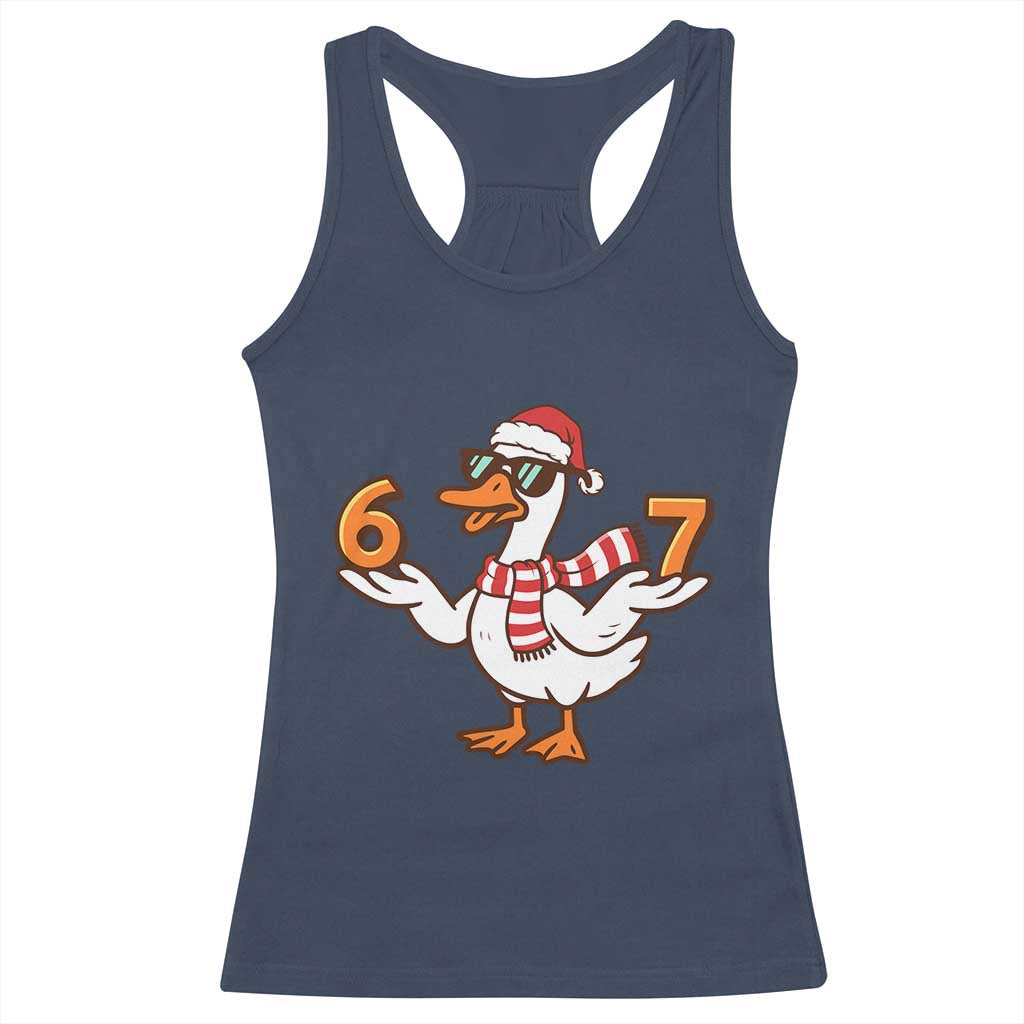 67 Christmas Silly Goose Racerback Tank Top 6 7 Meme Funny Six Seven Gen Alpha Slang - Wonder Print Shop