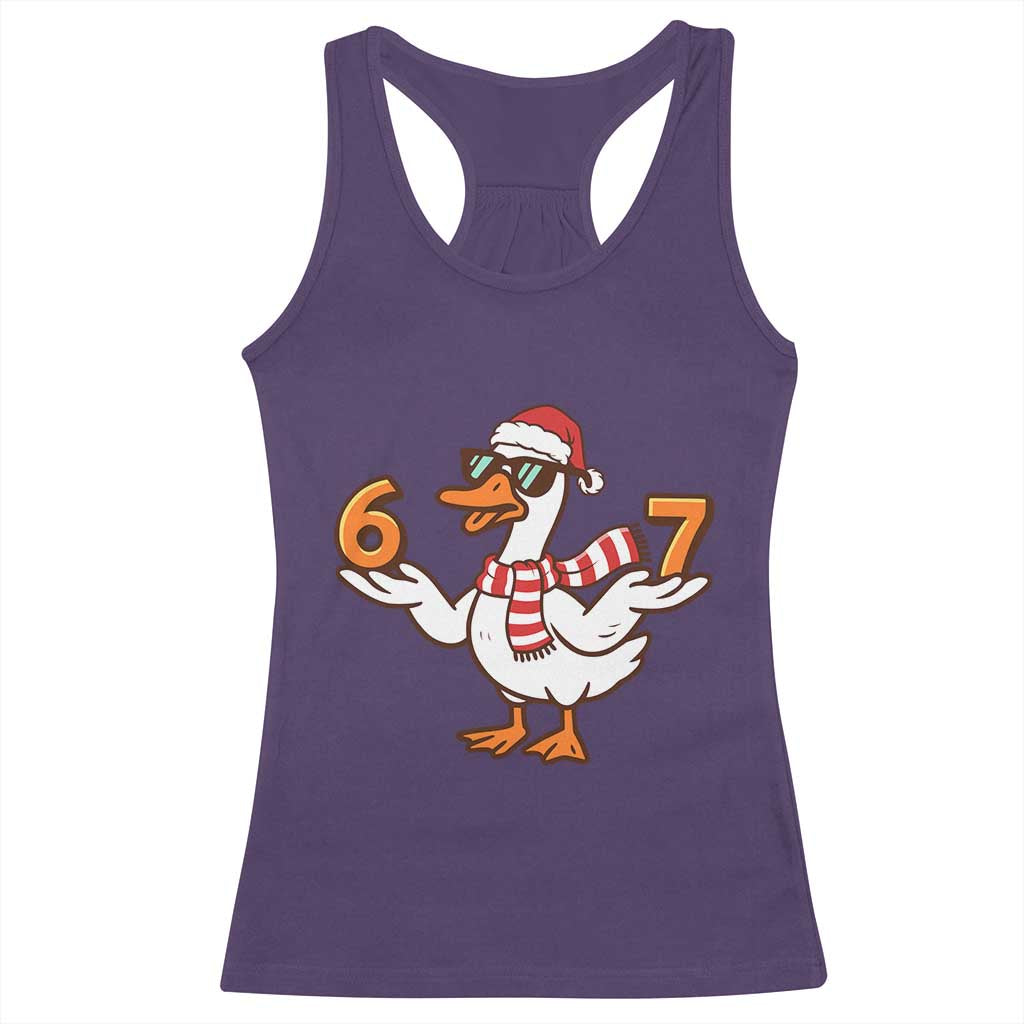 67 Christmas Silly Goose Racerback Tank Top 6 7 Meme Funny Six Seven Gen Alpha Slang - Wonder Print Shop