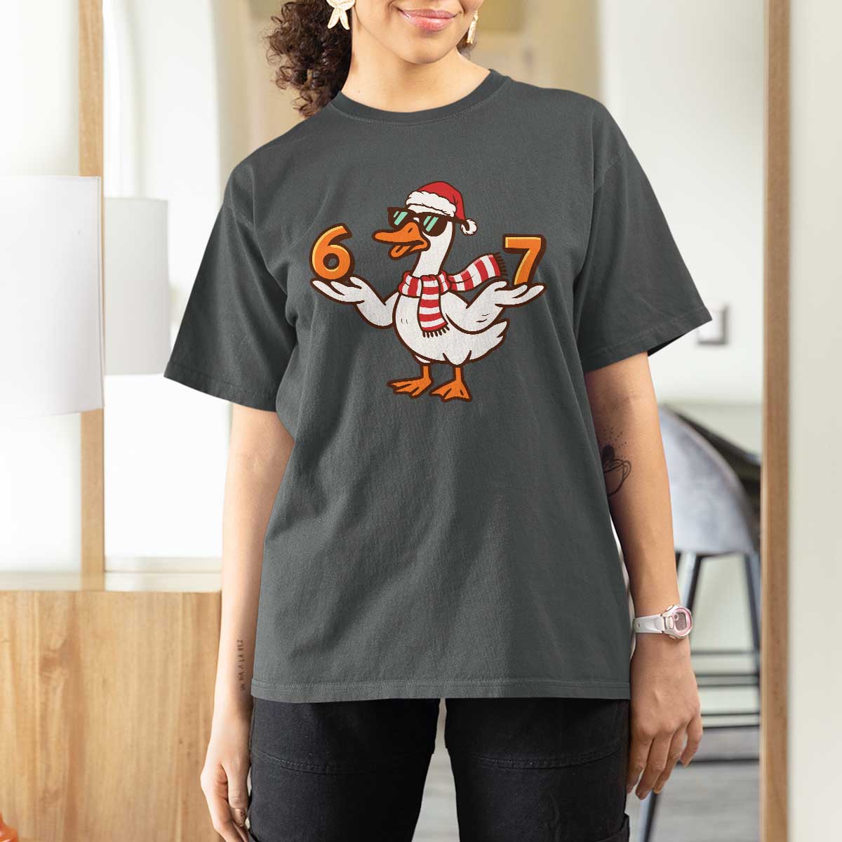 67 Christmas Silly Goose T Shirt For Women 6 7 Meme Funny Six Seven Gen Alpha Slang - Wonder Print Shop