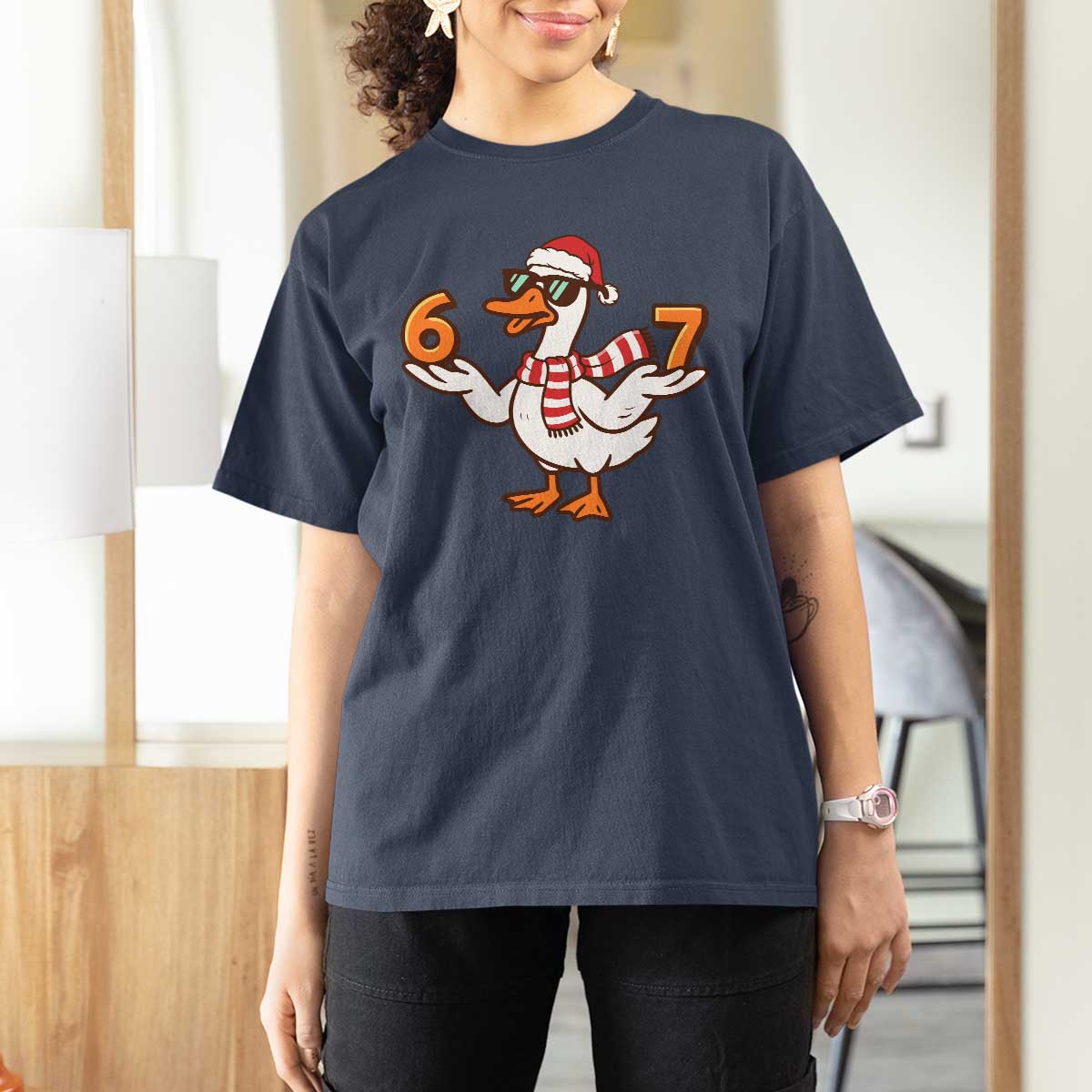 67 Christmas Silly Goose T Shirt For Women 6 7 Meme Funny Six Seven Gen Alpha Slang - Wonder Print Shop