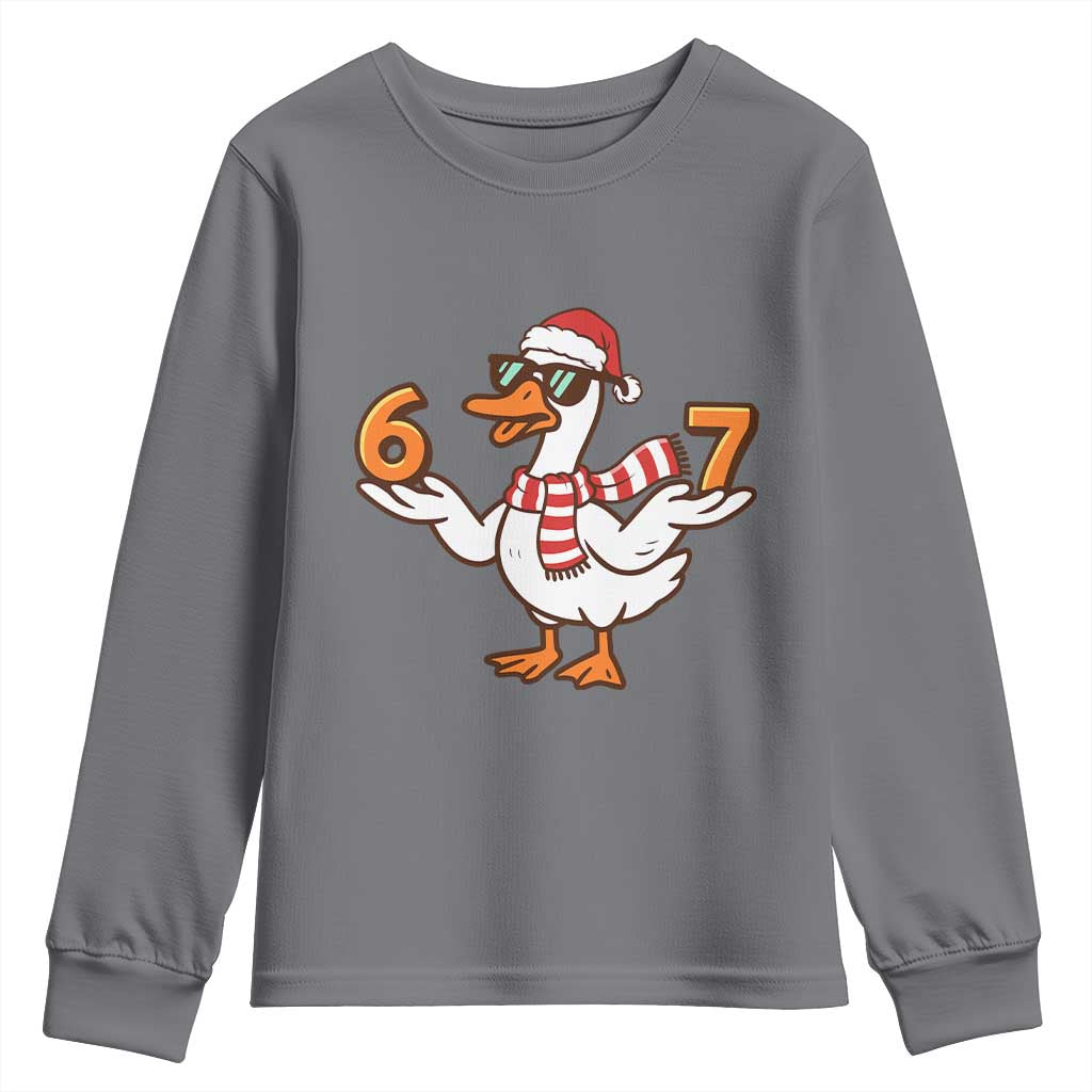67 Christmas Silly Goose Youth Sweatshirt 6 7 Meme Funny Six Seven Gen Alpha Slang - Wonder Print Shop