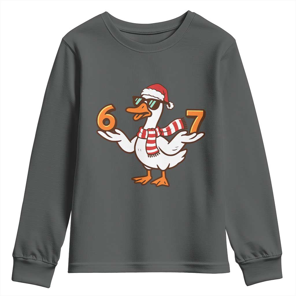 67 Christmas Silly Goose Youth Sweatshirt 6 7 Meme Funny Six Seven Gen Alpha Slang - Wonder Print Shop