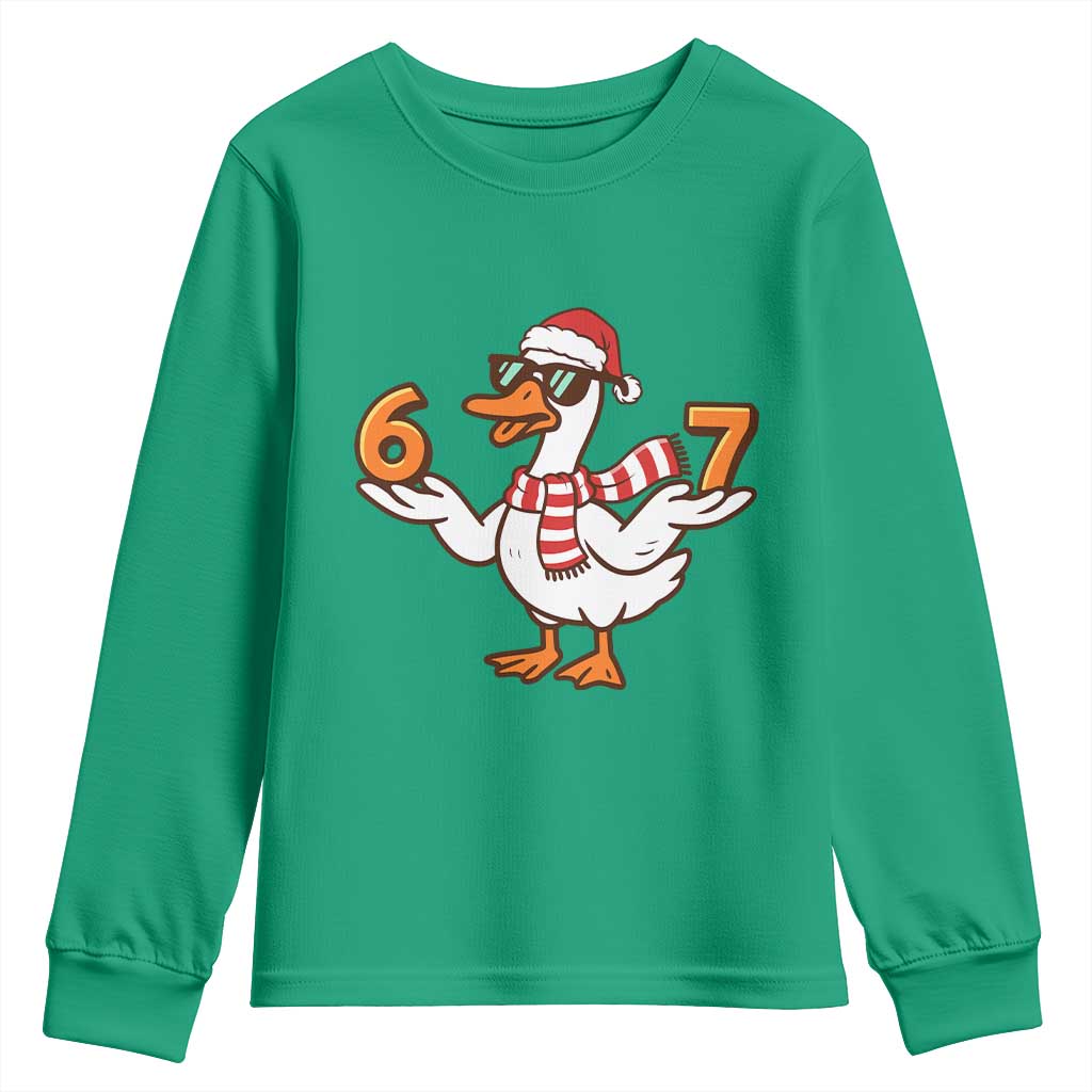 67 Christmas Silly Goose Youth Sweatshirt 6 7 Meme Funny Six Seven Gen Alpha Slang - Wonder Print Shop