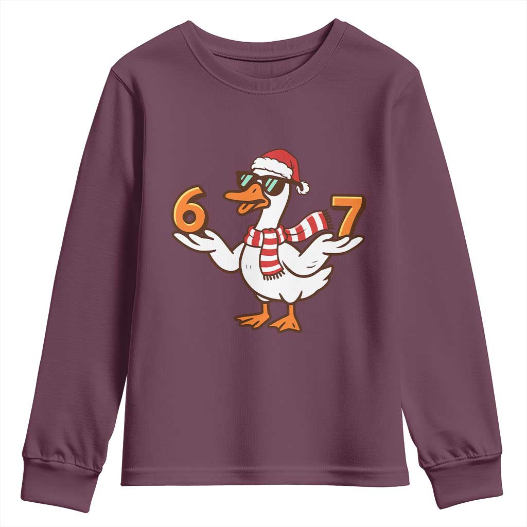 67 Christmas Silly Goose Youth Sweatshirt 6 7 Meme Funny Six Seven Gen Alpha Slang - Wonder Print Shop