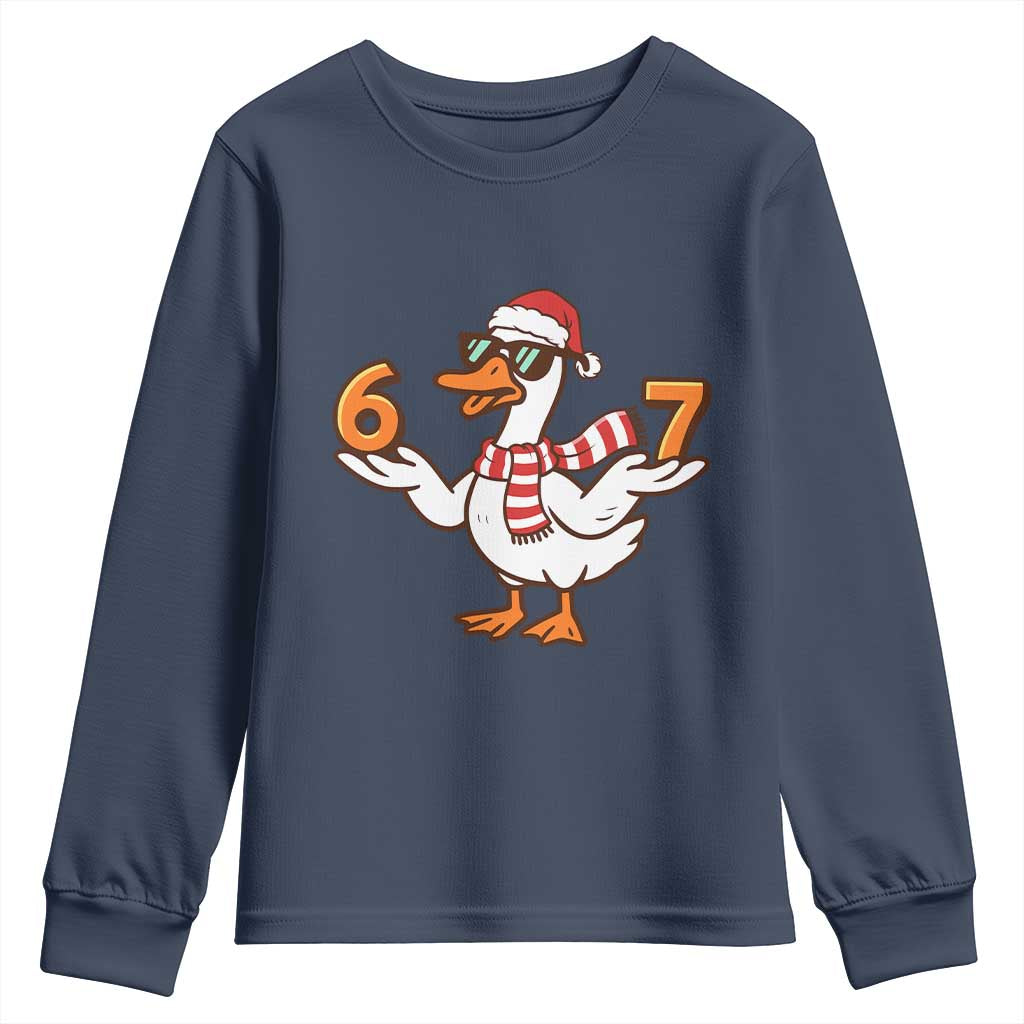 67 Christmas Silly Goose Youth Sweatshirt 6 7 Meme Funny Six Seven Gen Alpha Slang - Wonder Print Shop