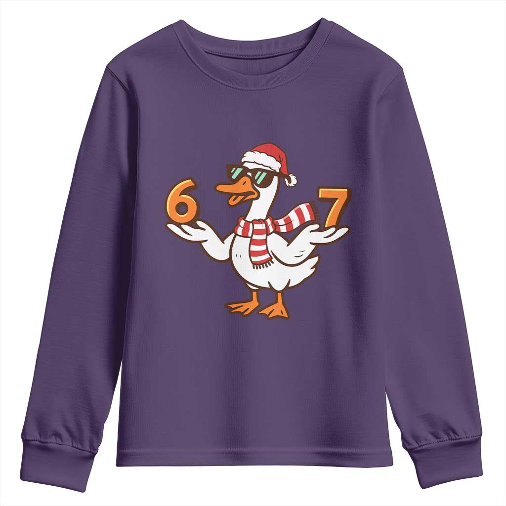 67 Christmas Silly Goose Youth Sweatshirt 6 7 Meme Funny Six Seven Gen Alpha Slang - Wonder Print Shop