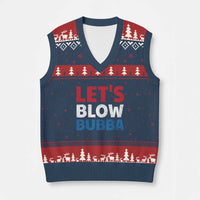 Let's Blow Bubba V-Neck Knit Sweater Vest Donica Lewinsky Political Humor - Wonder Print Shop