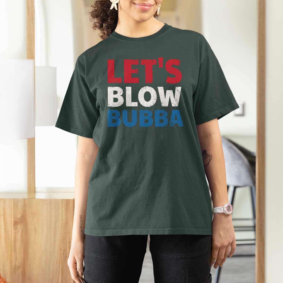 Let's Blow Bubba T Shirt For Women Donica Lewinsky Political Humor - Wonder Print Shop
