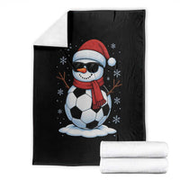 Christmas Soccer Snowman Throw Blanket Snowflakes Holiday Sports Xmas Pajamas Red Santa Hat - Wonder Print Shop