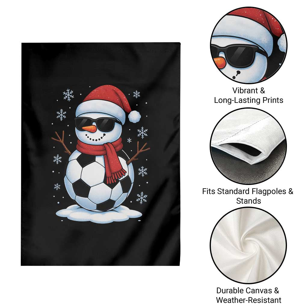 Christmas Soccer Snowman Garden Flag Snowflakes Holiday Sports Xmas Pajamas Red Santa Hat - Wonder Print Shop