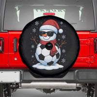 Christmas Soccer Snowman Spare Tire Cover Snowflakes Holiday Sports Xmas Pajamas Red Santa Hat - Wonder Print Shop