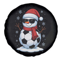 Christmas Soccer Snowman Spare Tire Cover Snowflakes Holiday Sports Xmas Pajamas Red Santa Hat - Wonder Print Shop