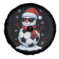 Christmas Soccer Snowman Spare Tire Cover Snowflakes Holiday Sports Xmas Pajamas Red Santa Hat - Wonder Print Shop