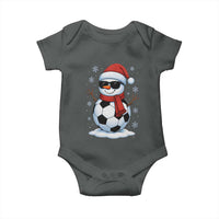 Christmas Soccer Snowman Baby Onesie Snowflakes Holiday Sports Xmas Pajamas Red Santa Hat - Wonder Print Shop