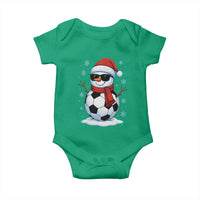 Christmas Soccer Snowman Baby Onesie Snowflakes Holiday Sports Xmas Pajamas Red Santa Hat - Wonder Print Shop