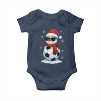 Christmas Soccer Snowman Baby Onesie Snowflakes Holiday Sports Xmas Pajamas Red Santa Hat - Wonder Print Shop
