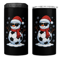 Christmas Soccer Snowman 4 in 1 Can Cooler Tumbler Snowflakes Holiday Sports Xmas Pajamas Red Santa Hat - Wonder Print Shop