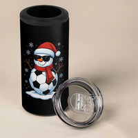 Christmas Soccer Snowman 4 in 1 Can Cooler Tumbler Snowflakes Holiday Sports Xmas Pajamas Red Santa Hat - Wonder Print Shop