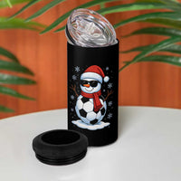 Christmas Soccer Snowman 4 in 1 Can Cooler Tumbler Snowflakes Holiday Sports Xmas Pajamas Red Santa Hat - Wonder Print Shop
