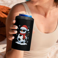Christmas Soccer Snowman 4 in 1 Can Cooler Tumbler Snowflakes Holiday Sports Xmas Pajamas Red Santa Hat - Wonder Print Shop