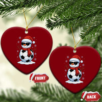 Christmas Soccer Snowman Ceramic Ornament Snowflakes Holiday Sports Xmas Pajamas Red Santa Hat - Wonder Print Shop