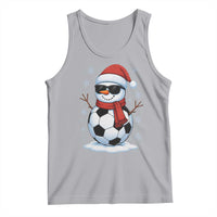 Christmas Soccer Snowman Tank Top Snowflakes Holiday Sports Xmas Pajamas Red Santa Hat - Wonder Print Shop