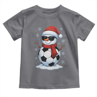 Christmas Soccer Snowman Toddler T Shirt Snowflakes Holiday Sports Xmas Pajamas Red Santa Hat - Wonder Print Shop