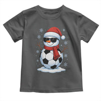 Christmas Soccer Snowman Toddler T Shirt Snowflakes Holiday Sports Xmas Pajamas Red Santa Hat - Wonder Print Shop