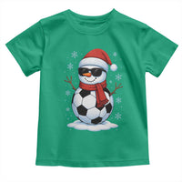 Christmas Soccer Snowman Toddler T Shirt Snowflakes Holiday Sports Xmas Pajamas Red Santa Hat - Wonder Print Shop