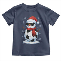 Christmas Soccer Snowman Toddler T Shirt Snowflakes Holiday Sports Xmas Pajamas Red Santa Hat - Wonder Print Shop