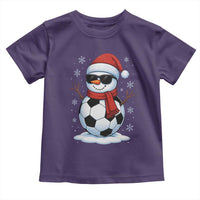 Christmas Soccer Snowman Toddler T Shirt Snowflakes Holiday Sports Xmas Pajamas Red Santa Hat - Wonder Print Shop