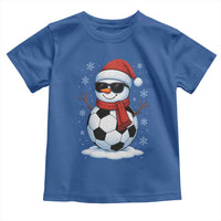 Christmas Soccer Snowman Toddler T Shirt Snowflakes Holiday Sports Xmas Pajamas Red Santa Hat - Wonder Print Shop
