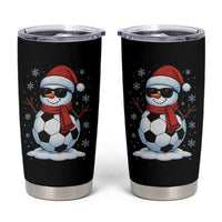 Christmas Soccer Snowman Tumbler Cup Snowflakes Holiday Sports Xmas Pajamas Red Santa Hat - Wonder Print Shop