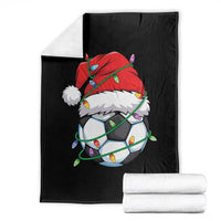 Soccer Christmas Throw Blanket Santa Hat Sports Xmas Pajamas - Wonder Print Shop