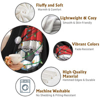 Soccer Christmas Throw Blanket Santa Hat Sports Xmas Pajamas - Wonder Print Shop