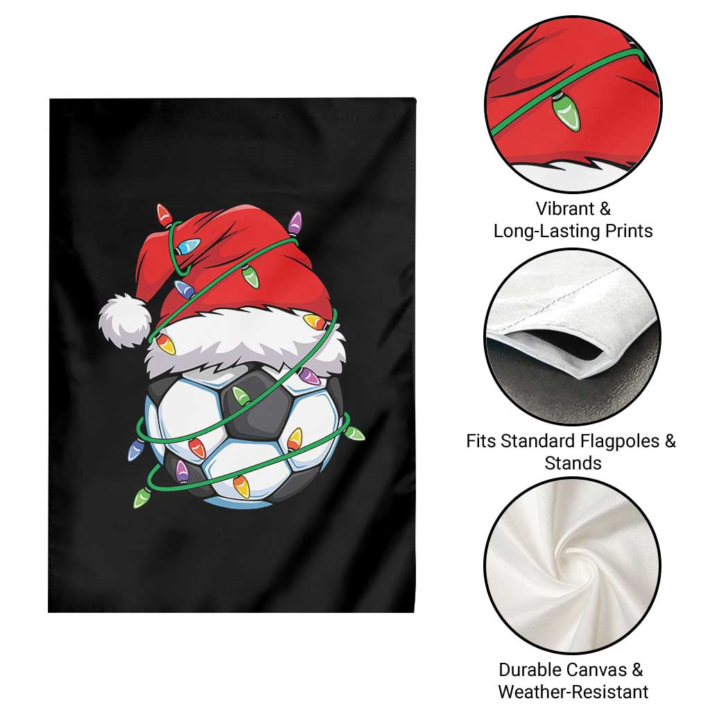Soccer Christmas Garden Flag Santa Hat Sports Xmas Pajamas - Wonder Print Shop