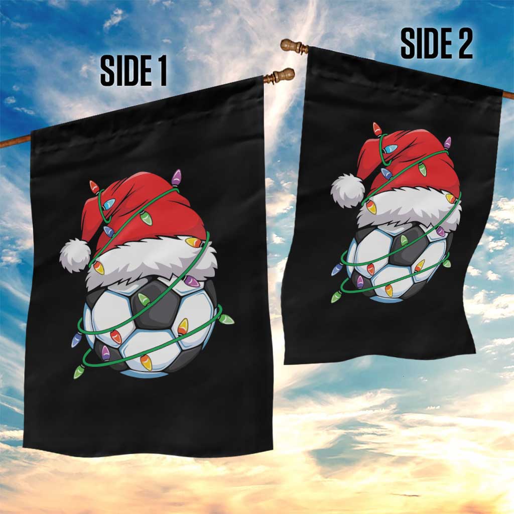 Soccer Christmas Garden Flag Santa Hat Sports Xmas Pajamas - Wonder Print Shop