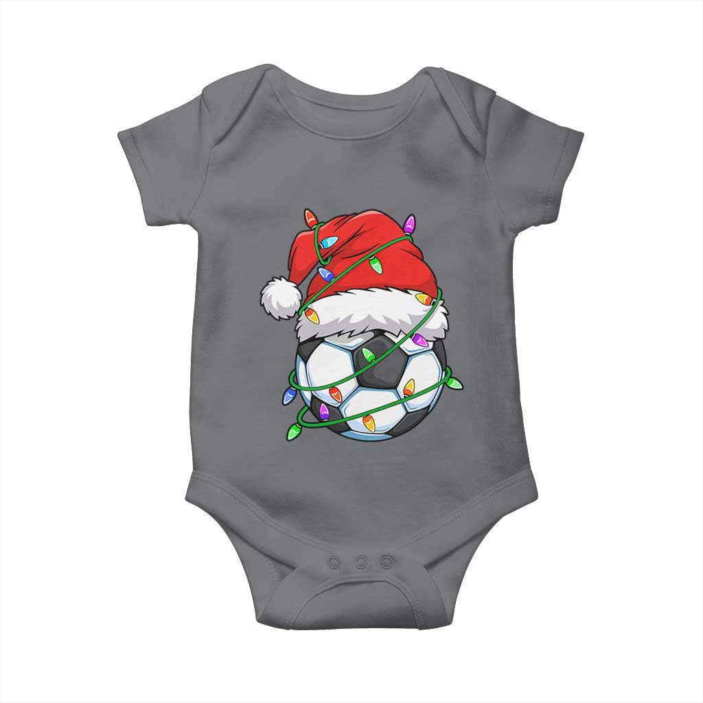 Soccer Christmas Baby Onesie Santa Hat Sports Xmas Pajamas - Wonder Print Shop
