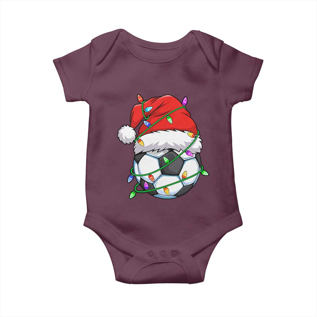 Soccer Christmas Baby Onesie Santa Hat Sports Xmas Pajamas - Wonder Print Shop