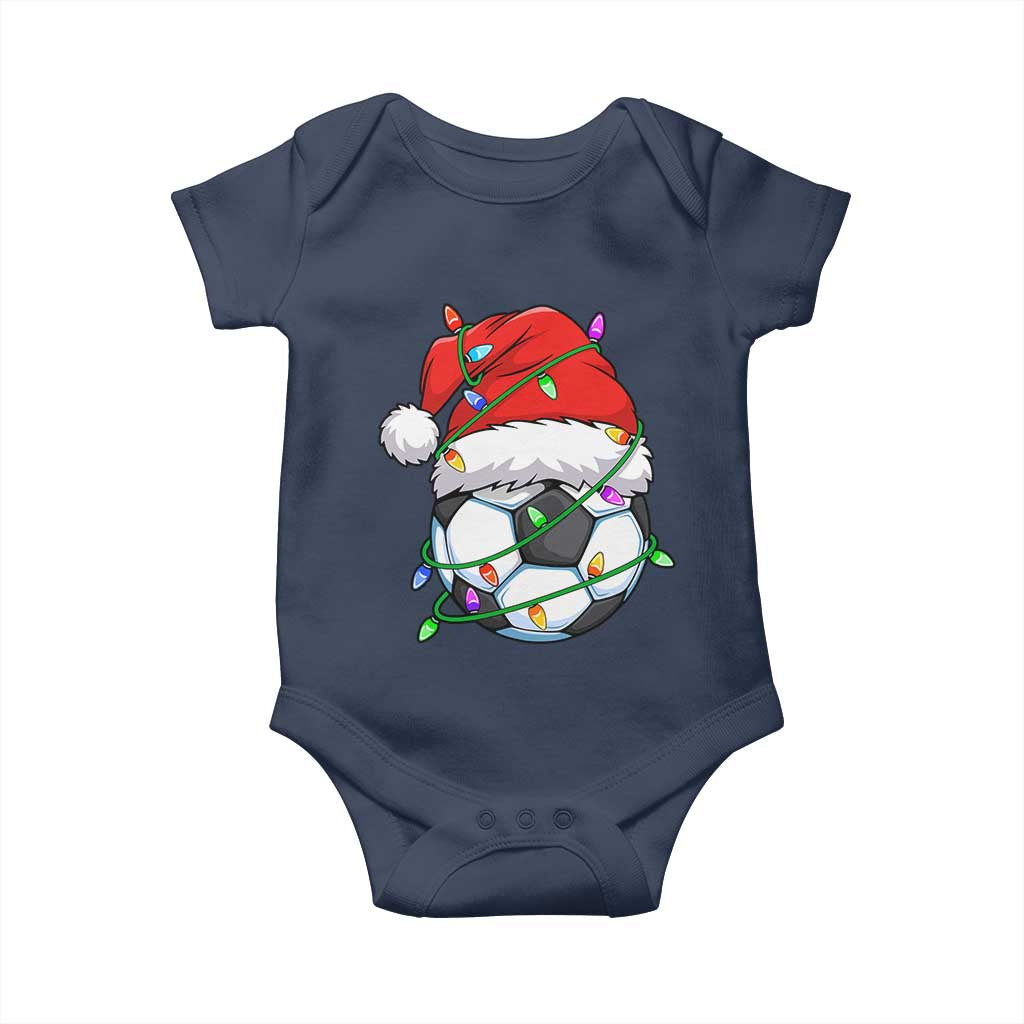 Soccer Christmas Baby Onesie Santa Hat Sports Xmas Pajamas - Wonder Print Shop
