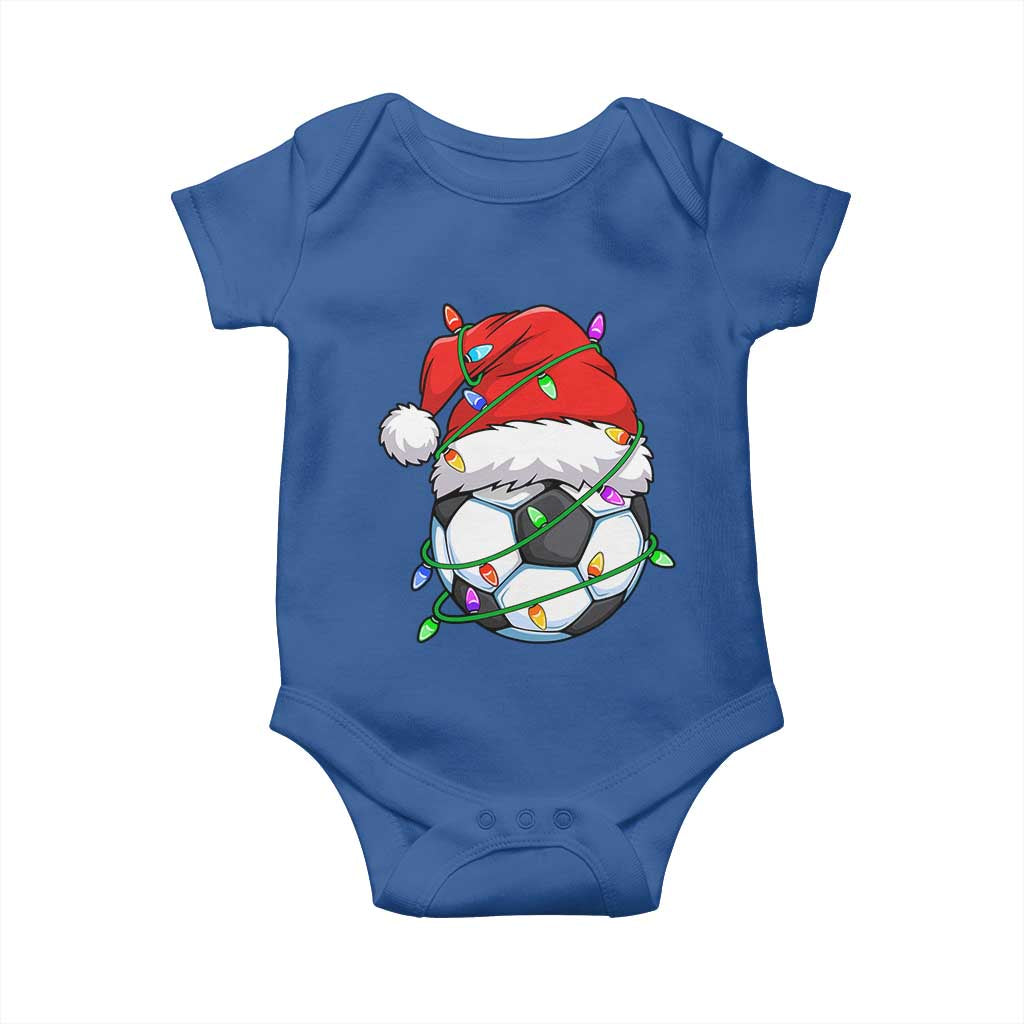 Soccer Christmas Baby Onesie Santa Hat Sports Xmas Pajamas - Wonder Print Shop