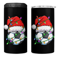 Soccer Christmas 4 in 1 Can Cooler Tumbler Santa Hat Sports Xmas Pajamas - Wonder Print Shop