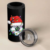 Soccer Christmas 4 in 1 Can Cooler Tumbler Santa Hat Sports Xmas Pajamas - Wonder Print Shop