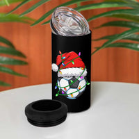 Soccer Christmas 4 in 1 Can Cooler Tumbler Santa Hat Sports Xmas Pajamas - Wonder Print Shop