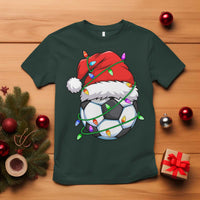 Soccer Christmas T Shirt Santa Hat Sports Xmas Pajamas - Wonder Print Shop